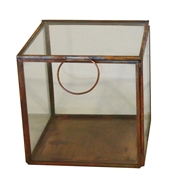 Box i glas med kobber - 15 cm