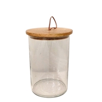Opbevaringsglas med låg af mango træ Ø 11*17cm