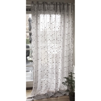 Gardin med broderi "Rose" Lysegrå 200*250cm