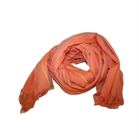 Tørklæde i bomuld - Orange med kontrastsyninger 110*180cm